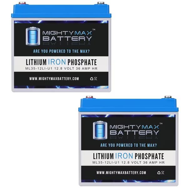 12V 35AH U1 Lithium Replacement Battery compatible with Fortress 1600ACV - 2PK, Mighty Max Battery, Mfr#: MAX4010194
